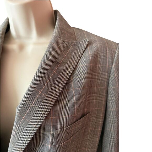 Anne Klein Gray, Beige, Black & Pink Plaid Pantsuit - Picture 6 of 17